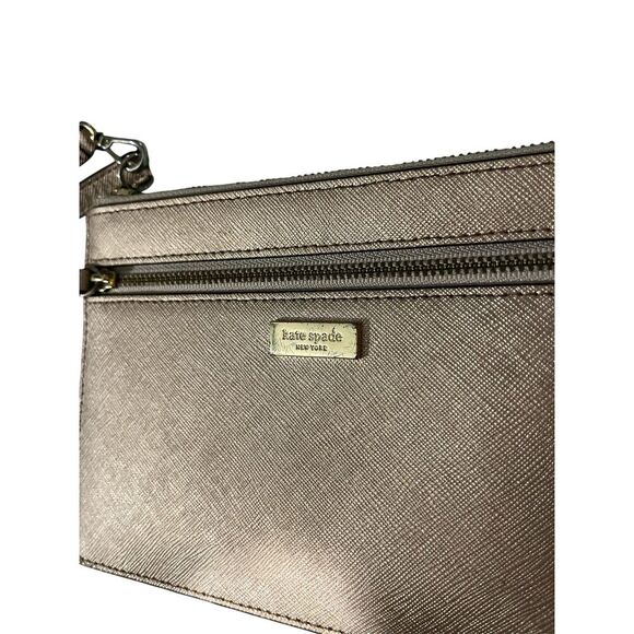 Kate Spade Small Card Holder Wristlet Goldie Rose Leather Wallet Zip - Picture 5 of 5
